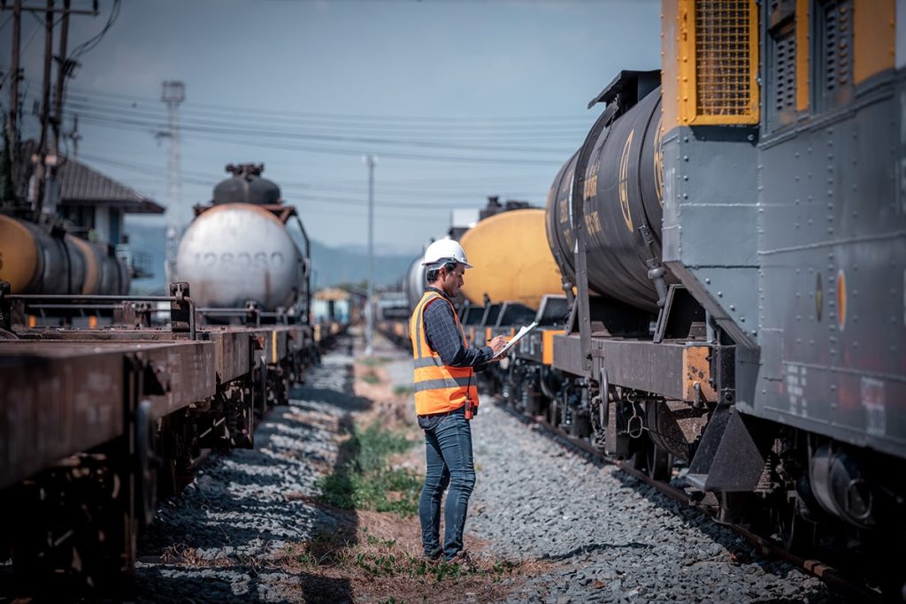 Train Engineer Checking Train