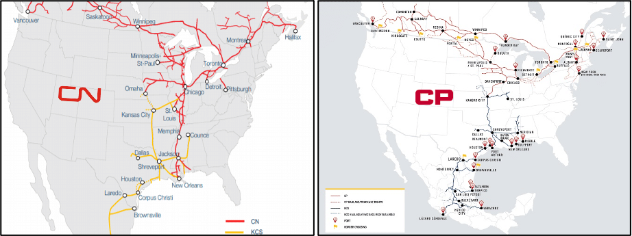 map canadian pacific and canadian national