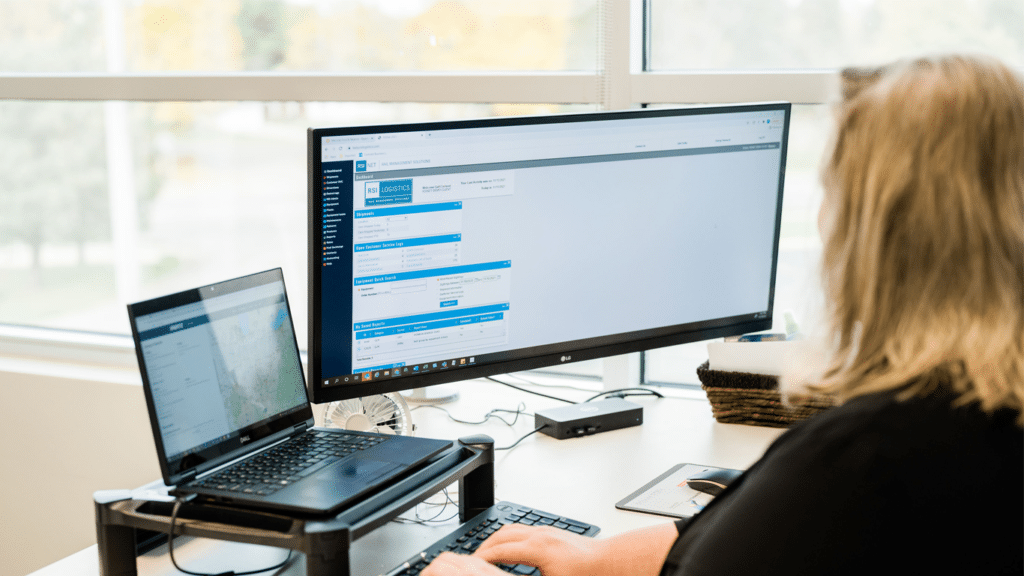 A railroad professional using a computer program.